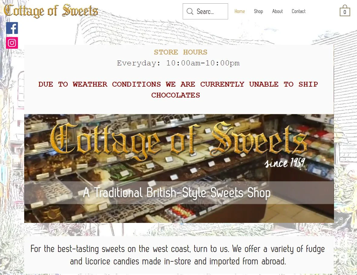 cottageofsweets.com homepage