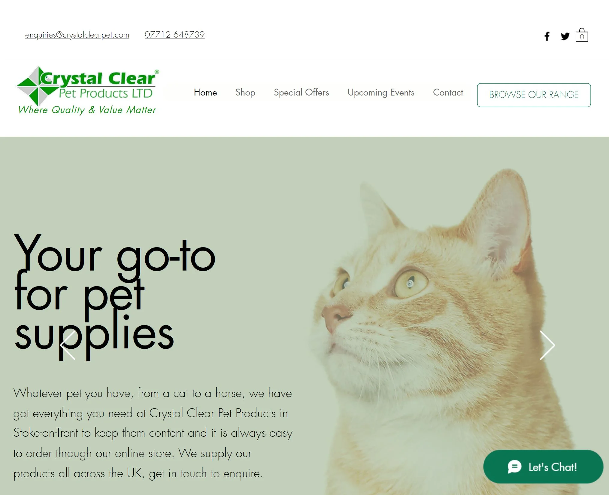crystalclearpet.com homepage