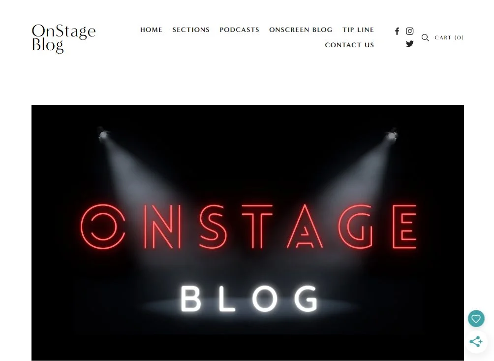 onstageblog.com homepage