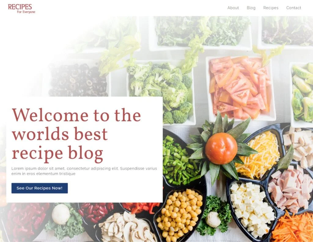 recipes for all.webflow.io template