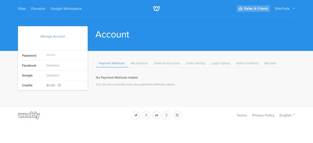 weebly account management