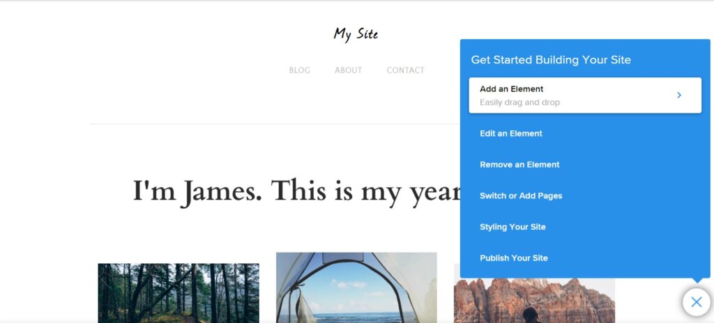 weebly editor getting started wizard